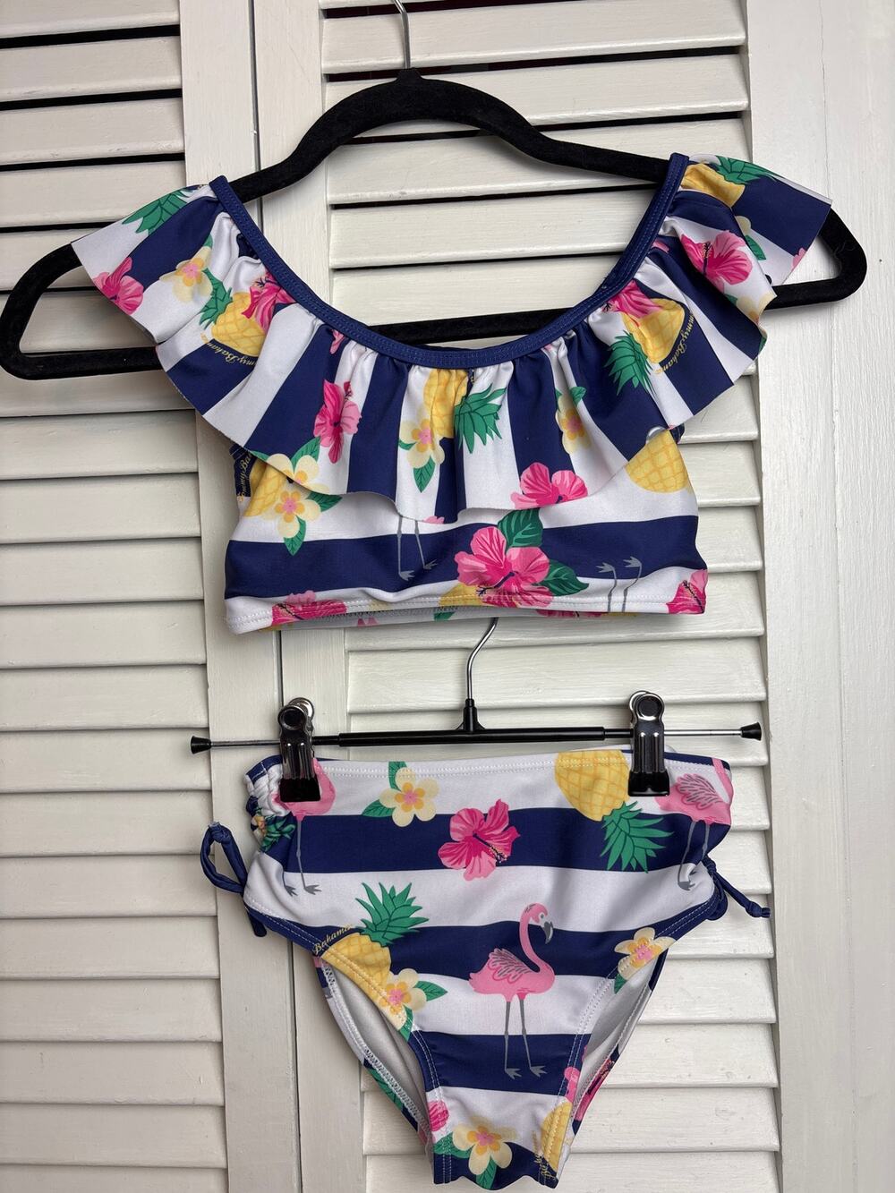 Tommy Bahama Girls Size 6X Hawiian Pink Flamingo Print 2 Piece